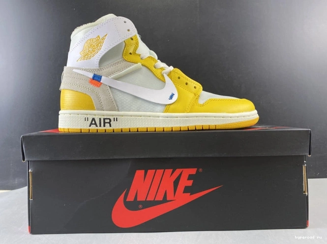 Off-White x AQ0818-149 Air Powder Yellow-Cone White Jordan Dark 1 NRG 0915